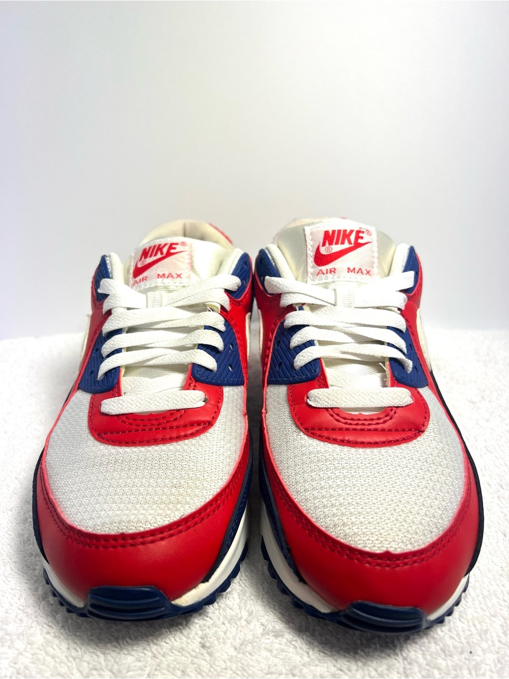 Nike Air Max 90 USA 2020 Mens Size 8 Red White Royal Blue Sneaker CW5456-100 - Picture 4 of 11